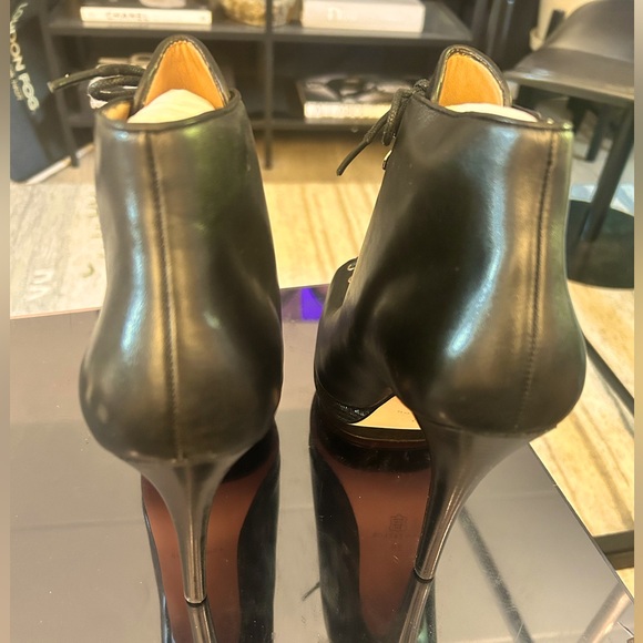 Black Ann Taylor Lace-up Platform Booties - Picture 3 of 5